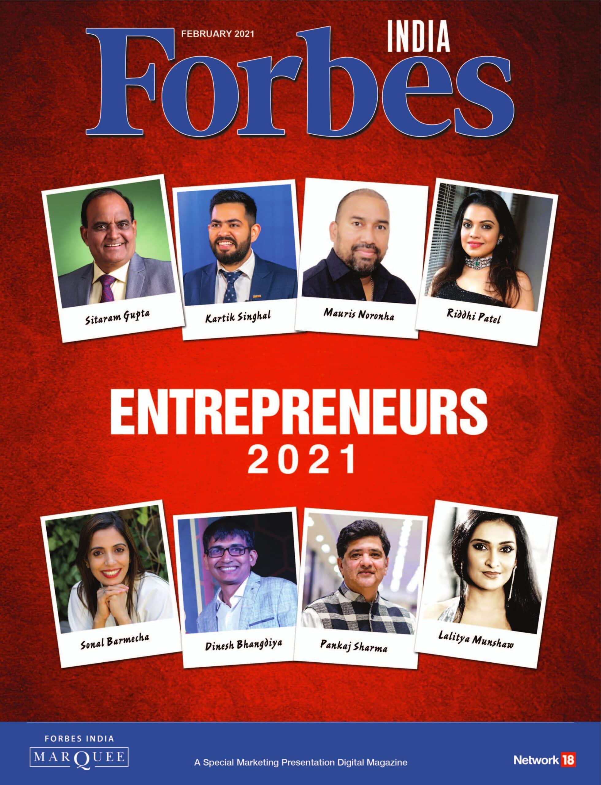 MAGAZINE from Forbes India - Enterprenuer 2021